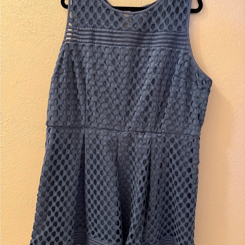 Lane Bryant Periwinkle Mesh Accent Dress